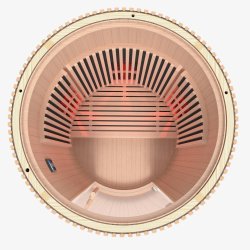 Sauna Moon Infrar&oslash;d Rund 1 plads tr&aelig;farve Holls